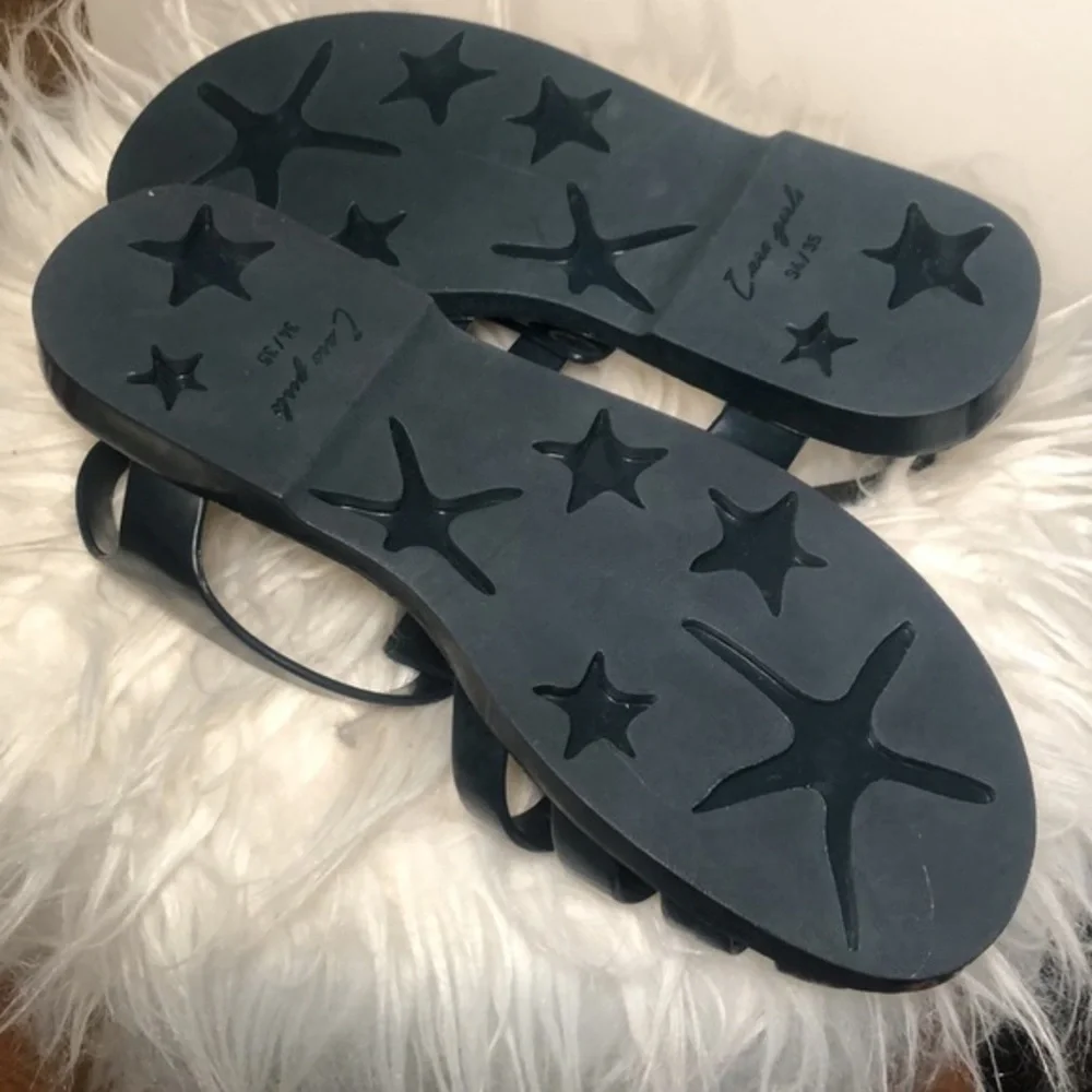 ZARA Girls Navy Blue Classic Jelly Sandal Shoes, Size 34/35